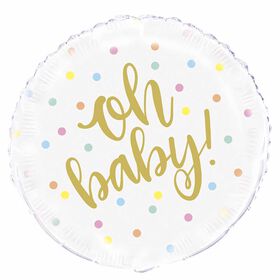 Oh Baby" Gold Baby Round Foil 18 - English Edition