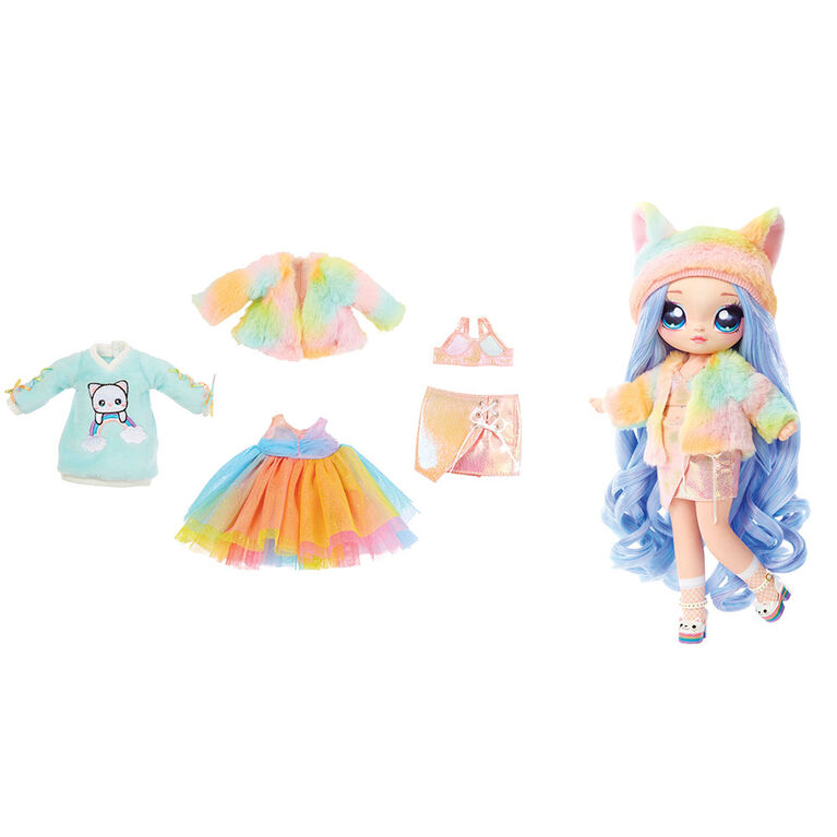 Rainbow Kitty Na! Na! Na! Surprise Ultimate Surprise avec nouvelle poupée plus grande et 100+ styles à agencer et associer