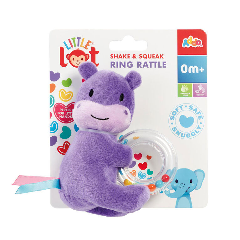 Little Lot Shake and Squeak Ring Rattle - Hippo - R Exclusive