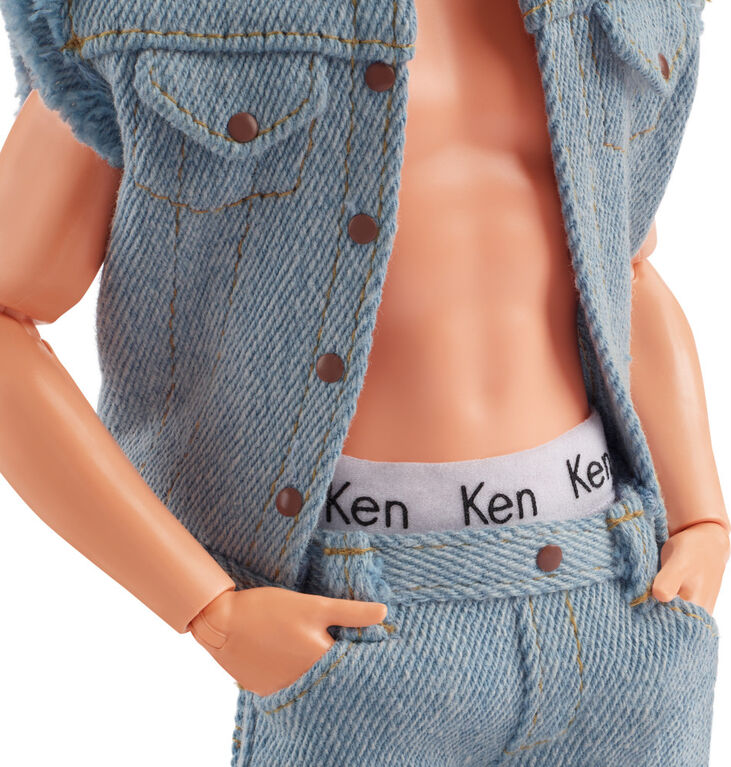 Barbie The Movie Collectible Ken Doll Wearing Denim Matching Set