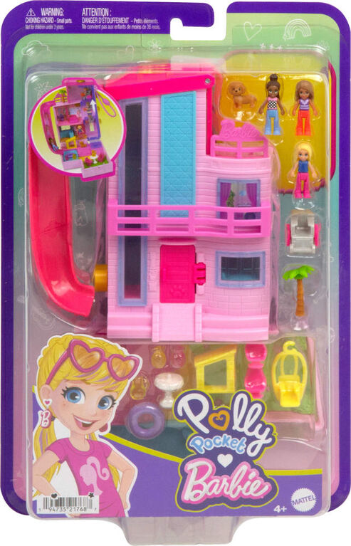 Polly Pocket-Maison de Rêve Barbie-Coffret avec 3 mini-figurines