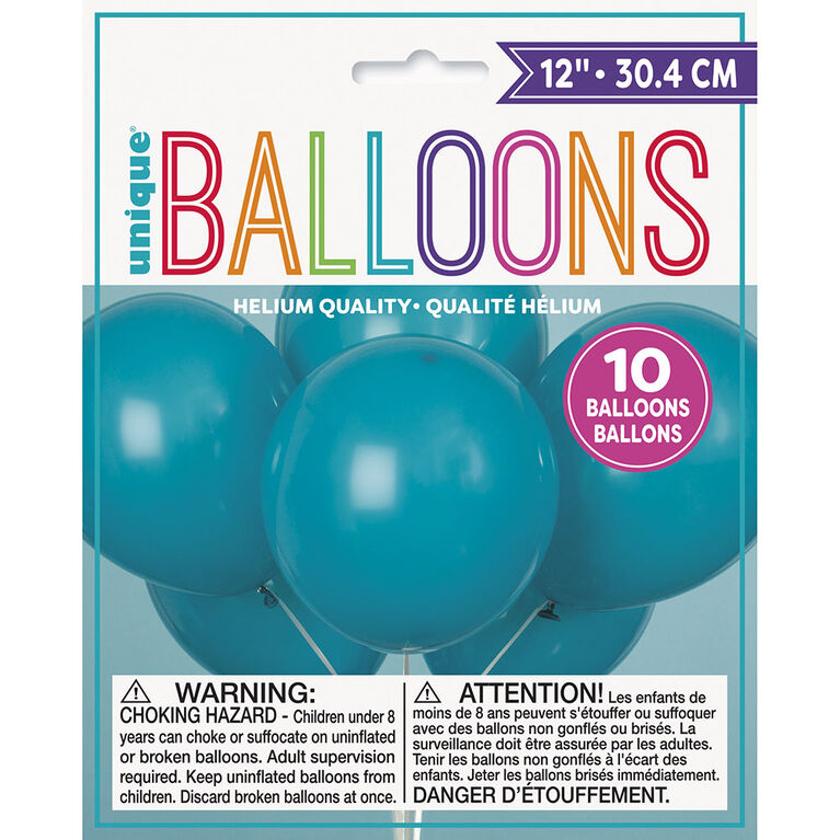 10 Ballons 12 Po - Turquoise