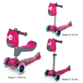 smarTrike - T1 scooTer - Rose avec phares