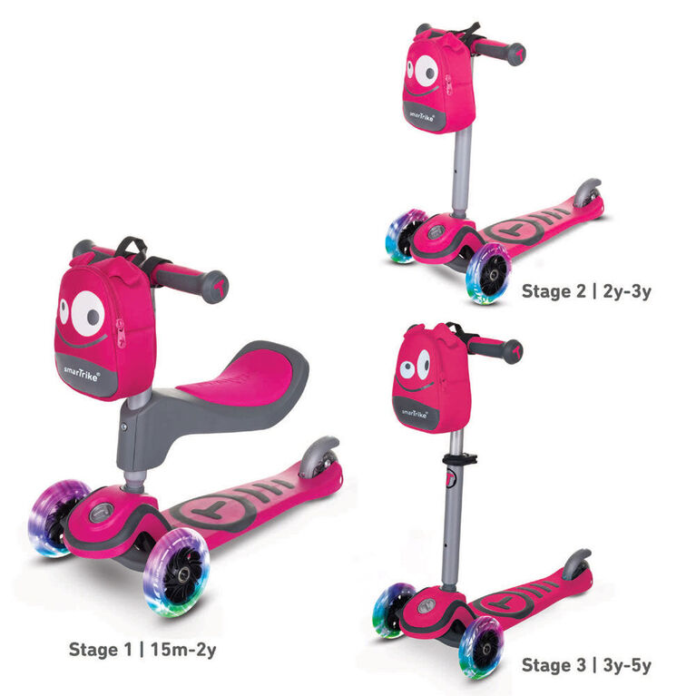 smarTrike T1 3 Stage scooTer - Pink