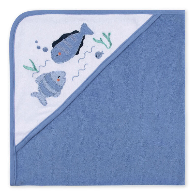 Koala Baby - Serviette à Capuche Bleu Hippopotame Kint - Paquet de 3