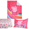 Peppa Pig 4 Piece Twin Bedding Set with Reversible Comforter, Fitted Sheet, Flat Sheet and Pillowcase by Nemcor