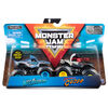 Monster Jam, Coffret de 2 véhicules authentiques Megalodon vs Pirate's Curse, Monster trucks en métal moulé à l'échelle 1:64.