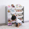 Toy Organizer with 12 Bins, Grey/White