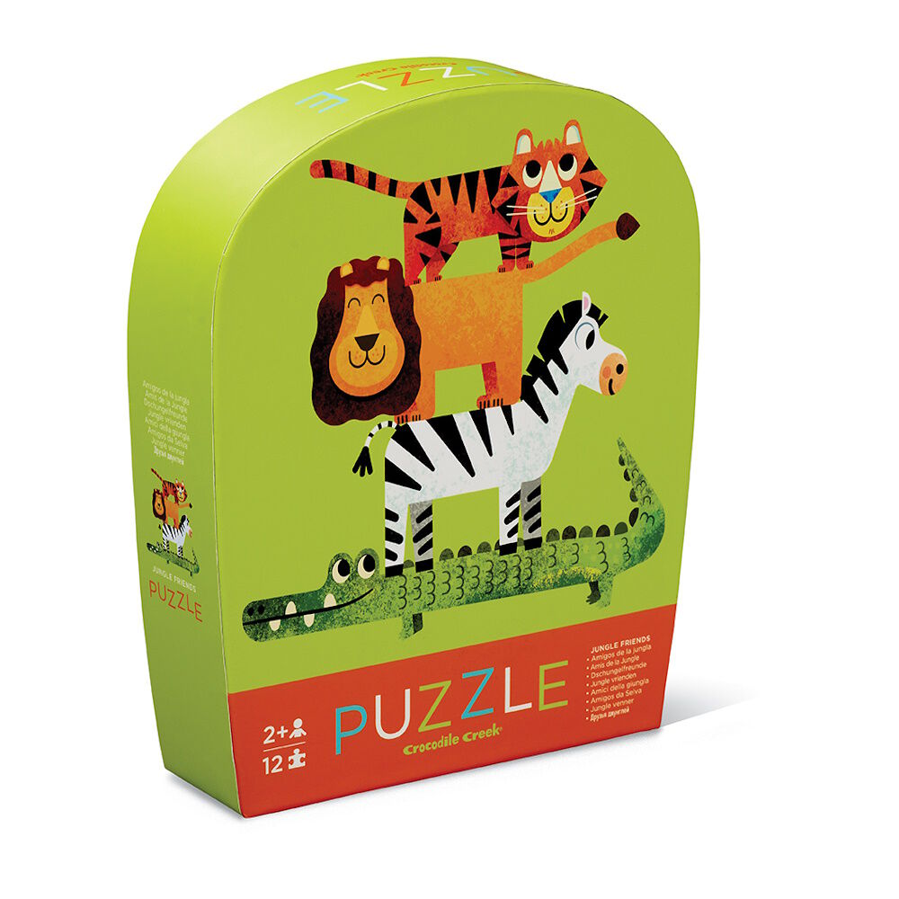 12 pc Mini Puzzle Jungle Friends English Edition