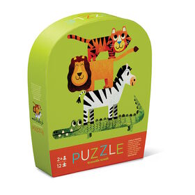 12-pc Mini Puzzle/Jungle Friends - English Edition