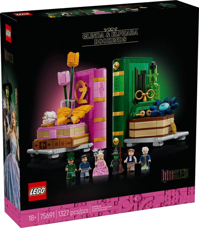 LEGO Wicked Glinda & Elphaba Bookends For Shelves, Fantasy Gift Craft Kit Reading Decor 75691