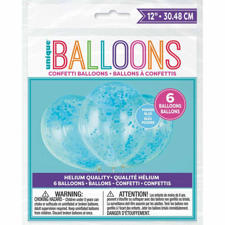 Ballons En Latex Avec Confettis Transparents Colores, Fournitures