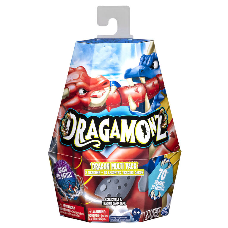 Dragamonz, Dragon Multi 3-Pack, Collectible Figure and Trading Card Game