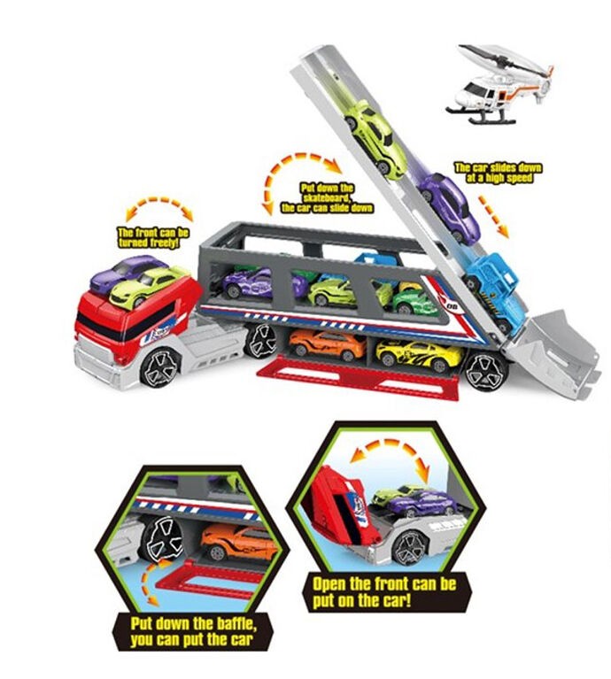 Dragon Wheels Mega Hauler Includes 8 Vehicles Toys R Us Canada