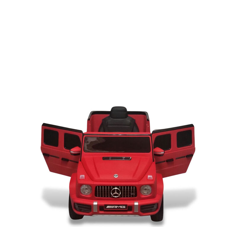 KidsVip 12V Enfants et Tout-Petits Mercedes G63 Edition Voiture Eléctrique avec Commande à Distance - Rouge Mat - Édition anglaise