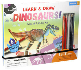 SpiceBox Children's Art Kits Imagine It Learn and Draw Dinosaurs - English Edition