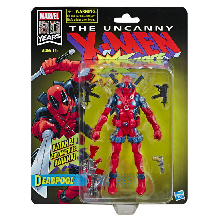 Marvel Legends Series Deadpool, Marvel Comics Uncanny X-Men Retro Collectible 6 Inch Action Figure - English Edition