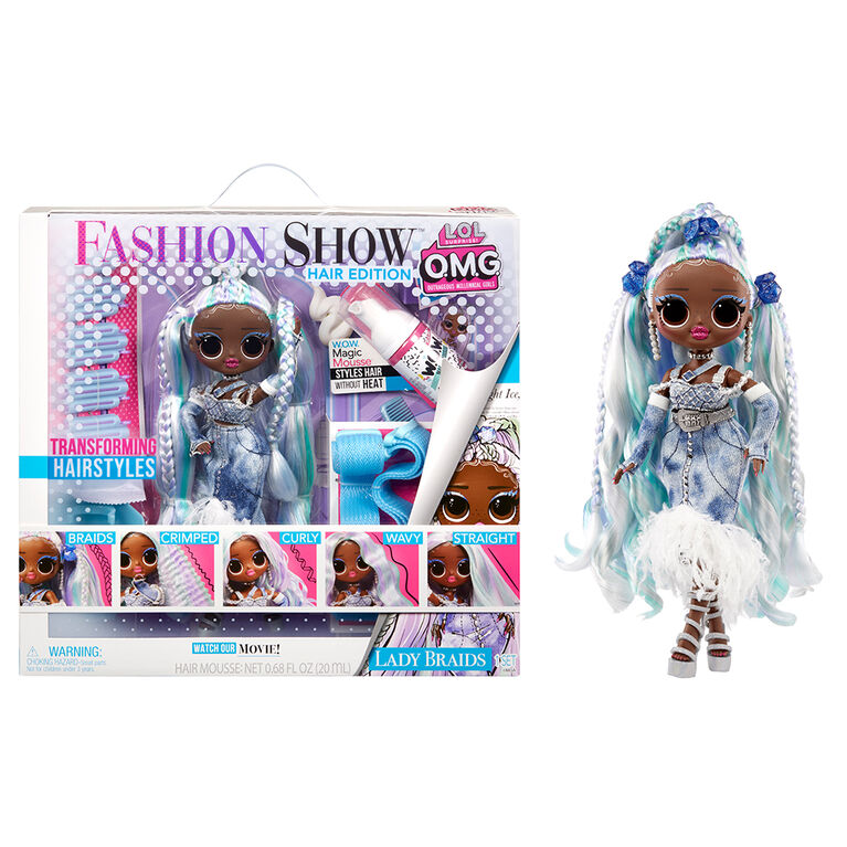 LOL Surprise OMG Fashion Show Hair Edition Lady Braids Fashion Doll
