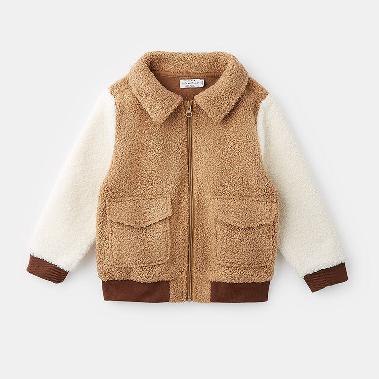 teddy fleece bomber jacket
