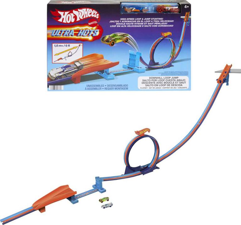 Hot Wheels - Ultra Hots- Descente avec boucle et saut - Notre exclusivité