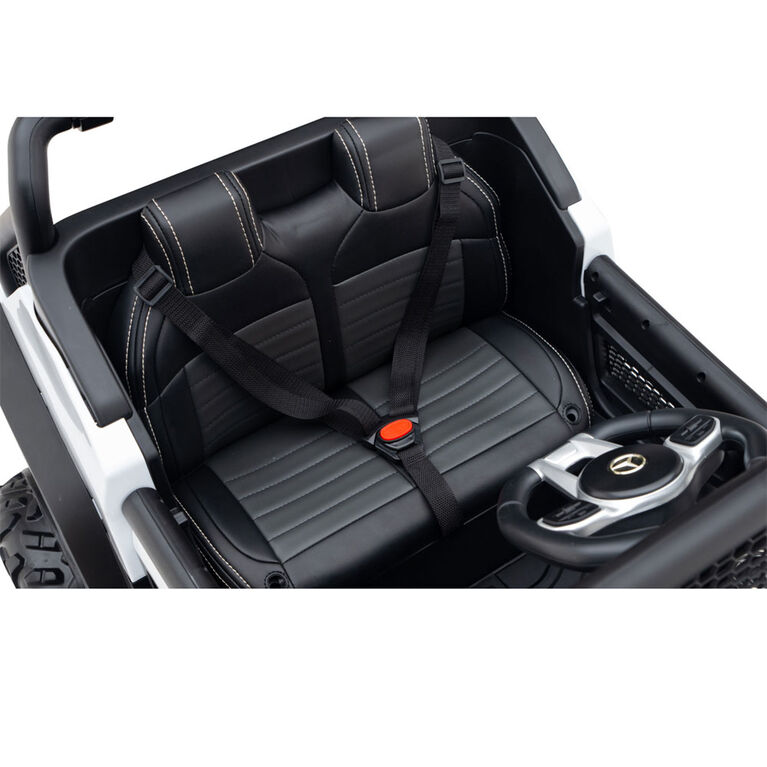 12V Mercedes Unimog 4WD Ride On - White - English Edition