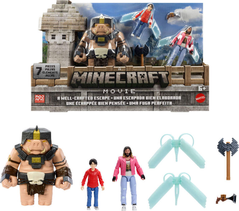 Minecraft Coffret figurines Une échappée bien pensée, 3 fig./4 acc.