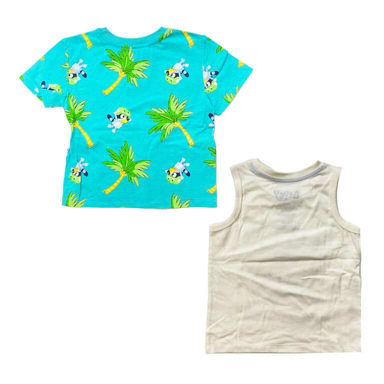 Bluey - Tropical Bluey Tee Set - Aqua / Off White - Size 3T -  Toys R Us  Exclusive