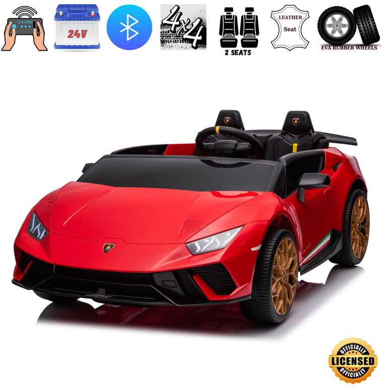 KidsVip 24V Lamborghini Huracan W/RC- Red