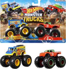 Hot Wheels - Monster Trucks - Demolition Doubles - Coffret de 2 - Les styles peuvent varier