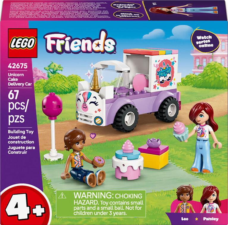 LEGO Friends La Voiture de Livraison de G&acirc;teaux Licorne - Ensemble de Construction avec 2 Minipoup&eacute;es et un G&acirc;teau - 42675