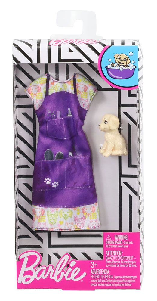 Barbie Clothes Career Outfit for Barbie Doll Pet Groomer Apron Dress with Puppy
