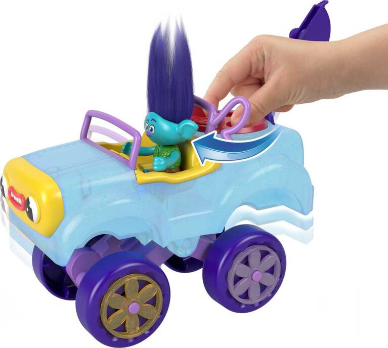 Imaginext DreamWorks Trolls Branch Figure and Buggy Toy Car with Projectile Launcher, 4 Pieces - R Exclusive