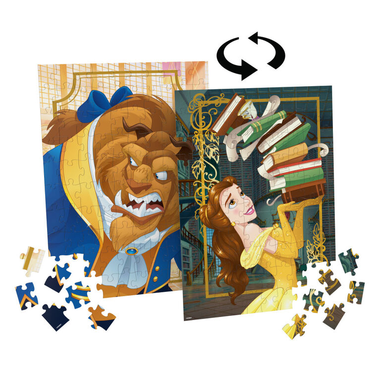 Disney Princess, Beauty and The Beast Belle 100-Piece Double-Sided Jigsaw Puzzle Disney Princess Toys Disney Puzzle