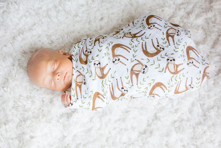 Lulujo - Modern Sloth Swaddle Blanket