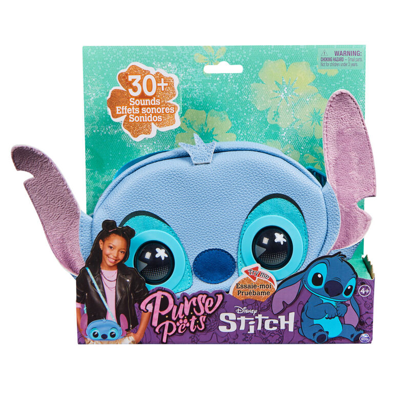 Purse Pets, Disney Stitch Interactive Pet Toy and Shoulder Bag with over 30 Sounds and Reactions, Crossbody Purse