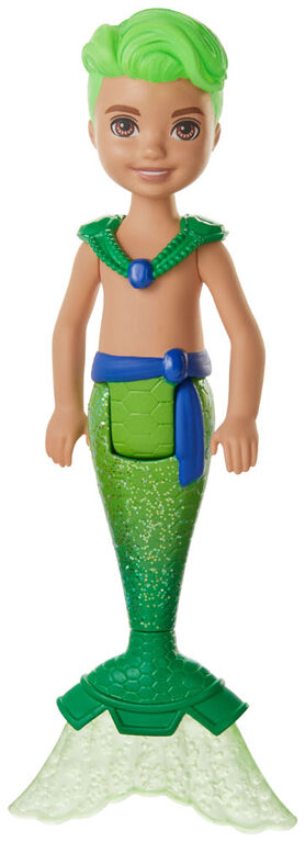 Barbie Dreamtopia Chelsea Merboy Doll, 6.5-inch, Green