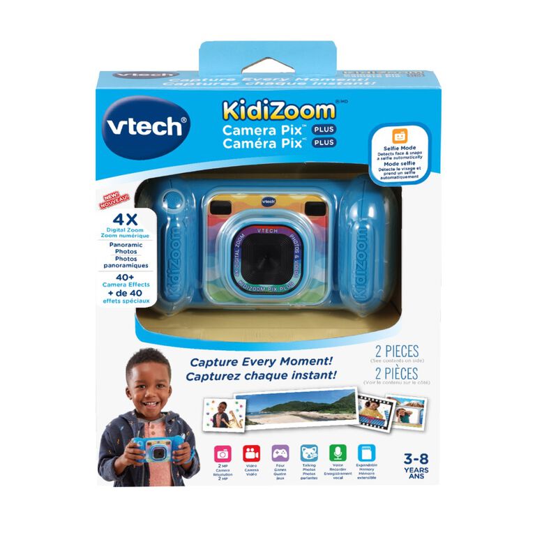 VTech KidiZoom Caméra Pix Plus - Bleu - Bilingue anglaise/française