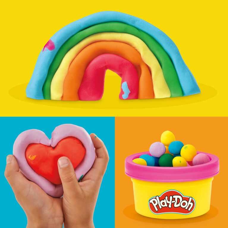 Play-Doh Pack de 50 pots arc-en-ciel, mini pots de pâte à modeler