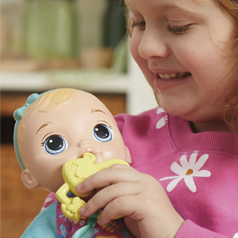 Baby Alive Soft 'n Cute Doll, Blonde Hair, 11-Inch First Baby Doll Toy, Washable Soft Doll, Teether Accessory