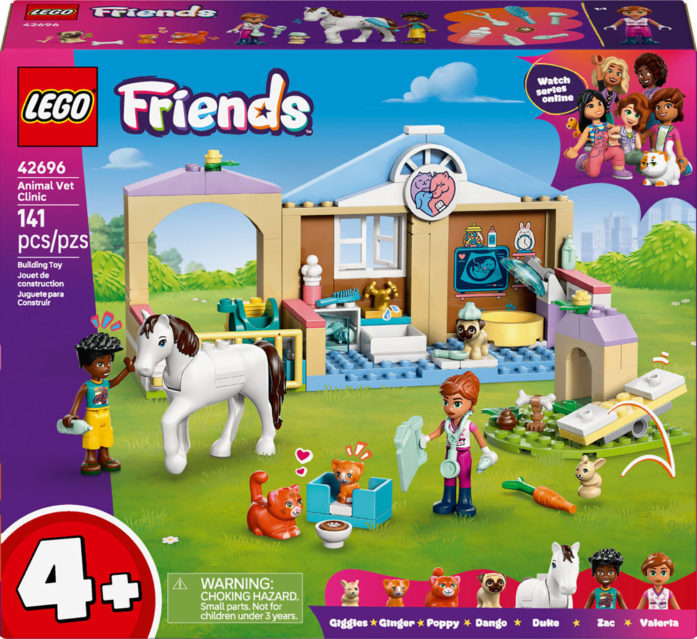 LEGO Friends Animal Vet Clinic Building Toy for Preschool Kids, Girls, & Boys, Ages 4+ - 42696