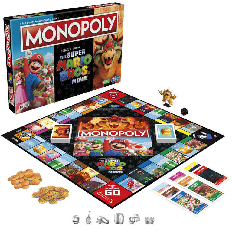 Monopoly The Super Mario Bros. Movie Edition Kids Board Game, Includes Bowser Token