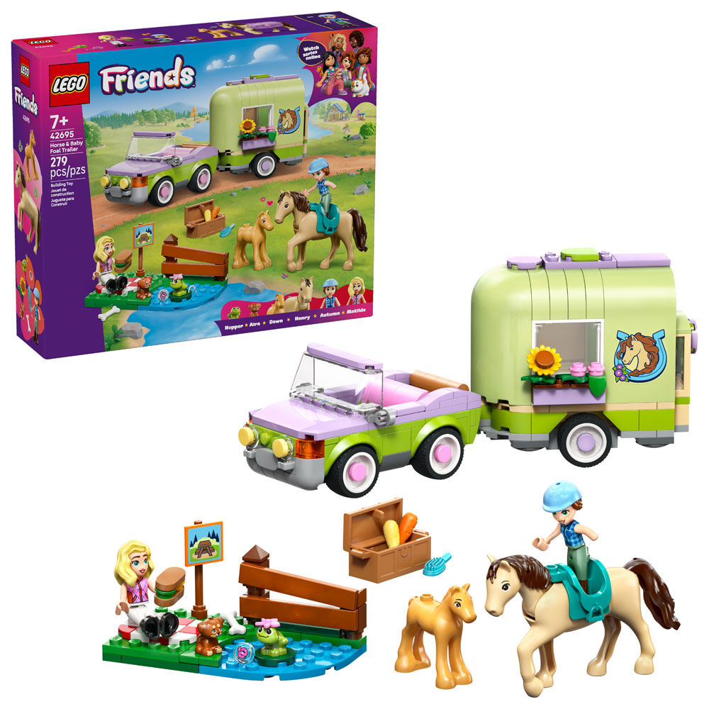 LEGO Friends Horse & Baby Foal Trailer Building Toy for Girls, Boys, & Kids, Ages 7+ - 42695