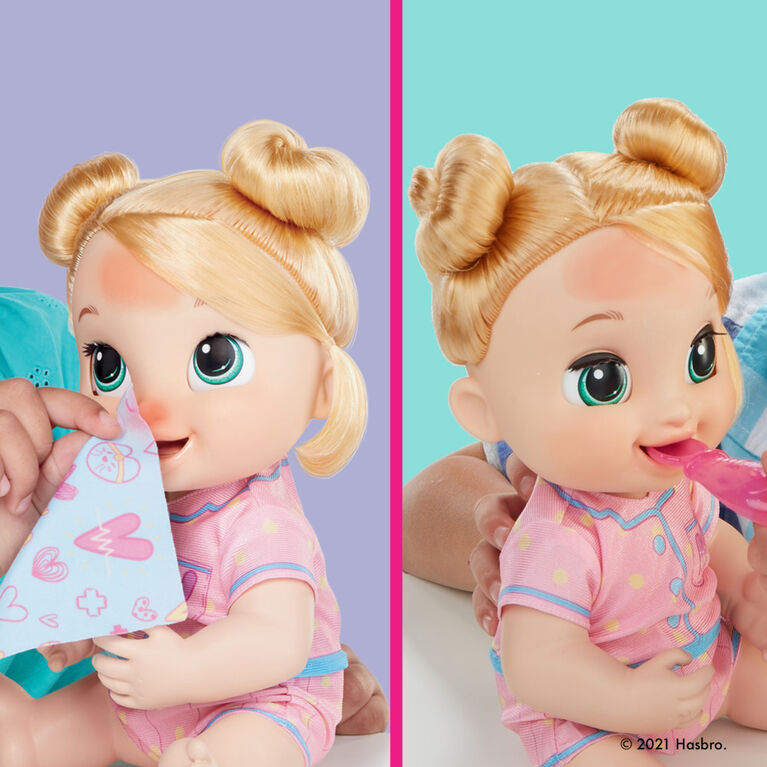 Baby Alive poupée Lulu Achoo, poupée interactive de 30 cm, cheveux blonds