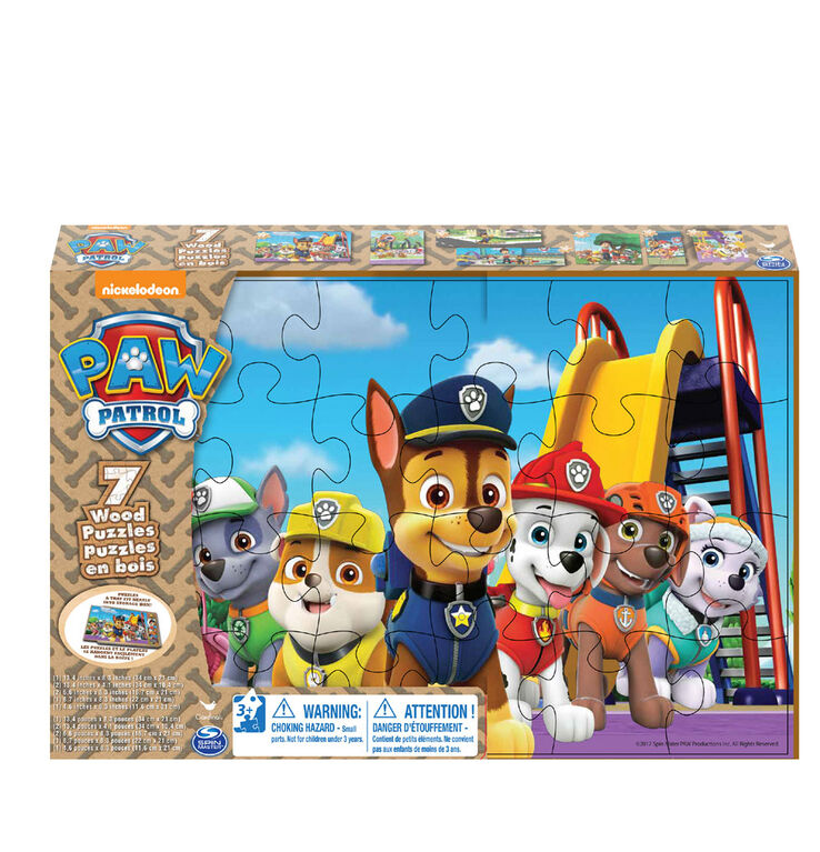 PAW Patrol - Coffret de 7 puzzles en bois