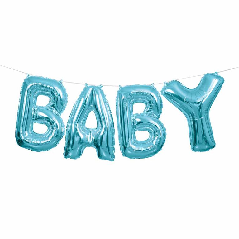 Blue Baby Foil Balloon Banner Kit 14" - English Edition