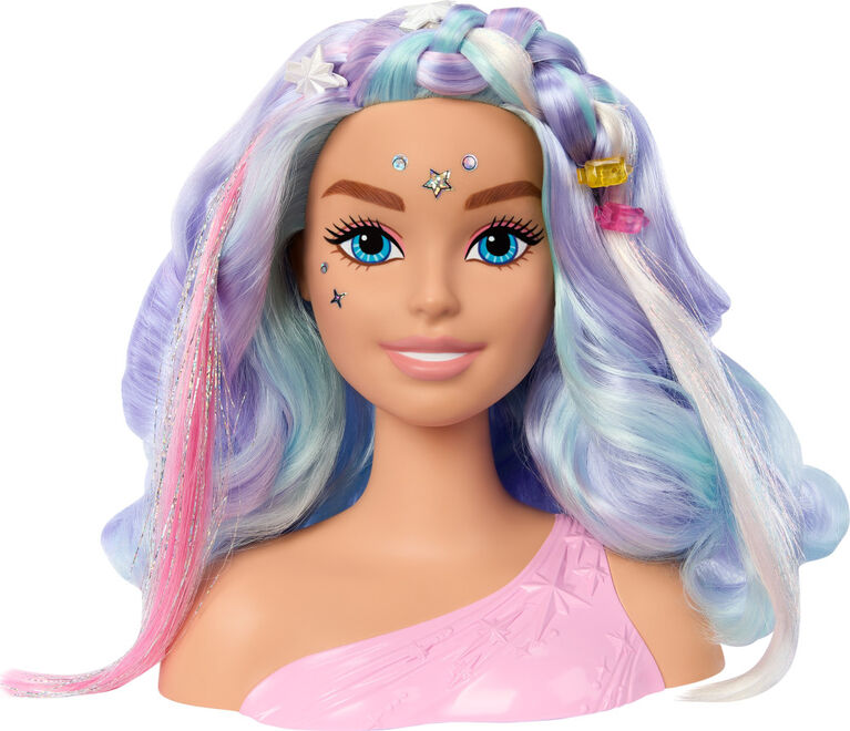 BarbieTête à Coiffer Contes de Fées cheveux pastel 20 accessoires