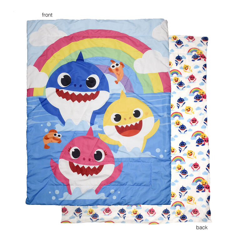 Ensemble de literie 2 Articles Baby Shark pour Enfant, comprenant une Couette et une Taie d'Oreiller