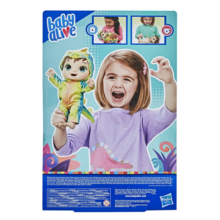 Baby Alive Dino Cuties Doll, Stegosaurus, Brown Hair
