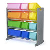 Humble Crew Grey Toy Storage Organizer with 12 Storage Bins