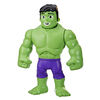 Marvel Spidey and His Amazing Friends Power Smash Hulk, Face-Changing 10-inch Hulk Figure with Brick Wall Accessory
